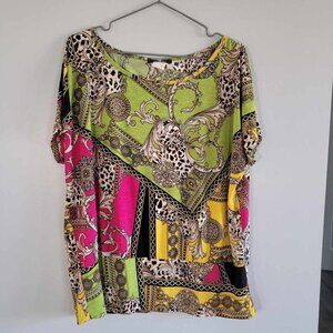 Mr Max Leopard and filagree print top EUC